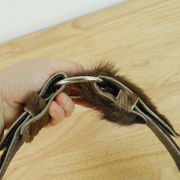 Cow Hide Fur Western Belt 30\